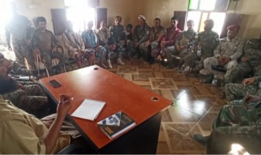 العميد محمد الحوشبي يترأس اجتماع قيادة حزام المسيمير لتنظيم العمل المؤسسي في إدارات القطاع