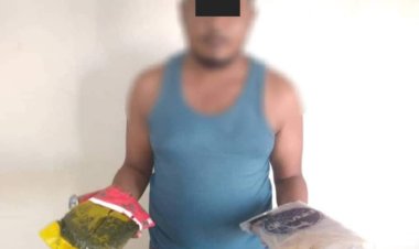 الحزام الأمني يضبط أحد مروجي المخدرات يحمل الجنسية الصومالية شرق عدن