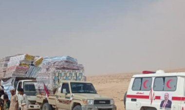 انتقالي المهرة يطلق قافلة إغاثة لمنكوبي تيج في حصوين