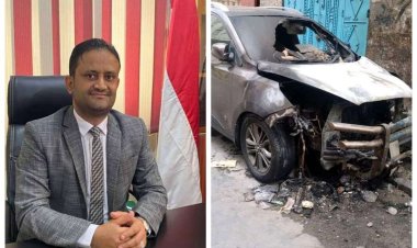 مجهولون يضرمون النيران في سيارة محامي بمحافظة تعز اليمنية