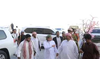 وسط استقبال رسمي وشعبي قيادة المجلس الانتقالي الجنوبي بمحافظة المهرة برئاسة بن عفرار تصل إلى مديرية شحن