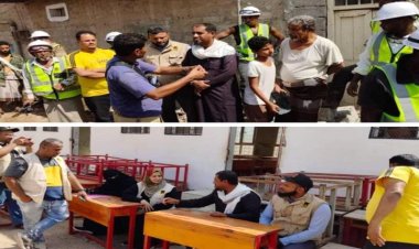 مدير عام خنفر "اليوسفي" يتفقد عدد من المشاريع التي تنفذها لجنة الإنقاذ الدولية IRC بالمديرية