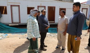 محافظ حضرموت يتفقد موقع مركز الأمن بحي ابن سينا