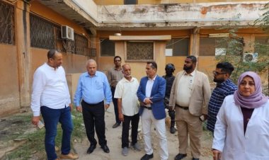 الزامكي و البيشي و باخبيرة يزورون مستشفى الصداقة لمعالجة وتحسين شبكة الصرف الصحي بالمستشفى