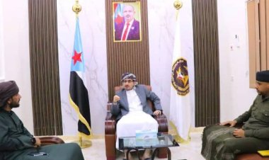 رئيس انتقالي المهرة يبحث مع رئيس نقابة الصحفيين والإعلاميين الجنوبيين أوضاع الإعلاميين وآلية تعزيز الشراكات