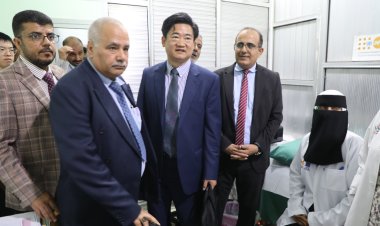 بحيبح والبيشي يستقبلان القائم بأعمال السفارة الصينية لدى بلادنا ويقومان بجولة ميدانية لمستشفى الصين بصيرة