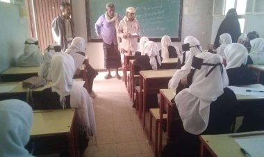 رئيس انتقالي الوضيع يتفقد عملية سير امتحانات الفصل الثاني في المديرية