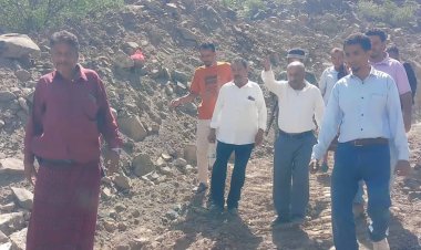 مدير عام الحصين يتفقد سير العمل في طريق شق منطقة لكمة الاعبار