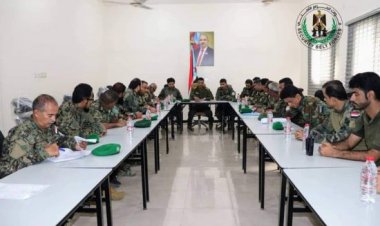 تفاصيل إجتماع الربيعي بقادة ومدراء قوات الحزام الأمني بعدن