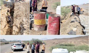 المغربي يتفقد سير أعمال صيانة الطرق في منطقة "حبيل شمس" بمديرية الملاح