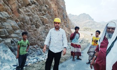 مدير الإدارة الاقتصادية والخدمية بإنتقالي أبين يتفقد سير العمل في مشروع سد حسان وطريق باتيس _ رصد