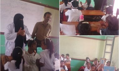 الصحة المدرسية بتربية أبين تدشن برنامج التوعية من مخاطر الاسهالات المائية بعدد من مدارس مديريات المحافظة