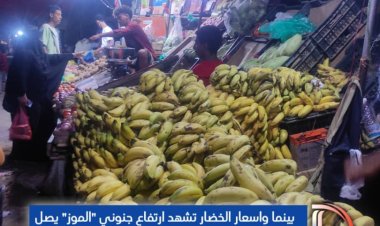بينما واسعار الخضار تشهد ارتفاع جنوني ”الموز“ يصل سعره إلى ”1000ريال للكيلو“ هذا المساء في زنجبار