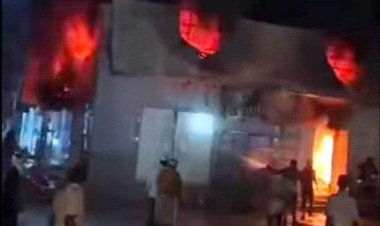 100 مليون ريال خسائر حريق بمحل تجاري في تريم