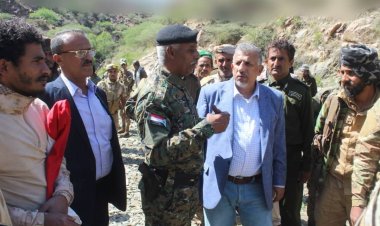 قيادة قطاع الحزام الأمني مديرية سباح تستقبل فريق التواصل للمجلس الانتقالي أثناء زيارته لجبهة حدق