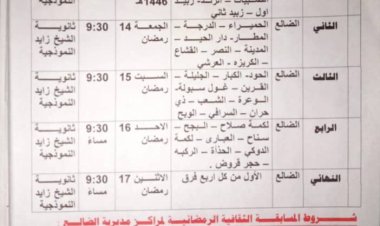 13 رمضان انطلاق المسابقة الثقافية الرمضانية لمراكز المجلس الانتقالي في مديرية الضالع