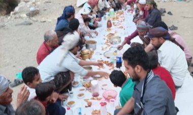 شباب منطقة نوبان بيافع سرار يستضيفون بطل اولمبياد ماث كيدز على مائدة إفطار جماعي.