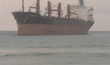 سفينة تجارية تجنح على سواحل أحور شرق محافظة أبين