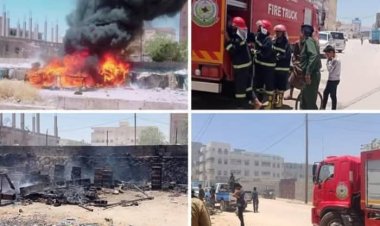 الدفاع المدني بشبوة يُخمد حريقًا في عتق دون خسائر بشرية