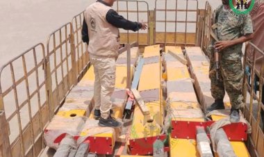 حزام لحج يضبط رافعات بحرية مخبأة في شاحنة كانت متجهة إلى الحديدة