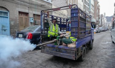 عدن … صحة البيئة بصيرة تنفذ حملة رش ضبابي في أحياء واسعة في المديرية