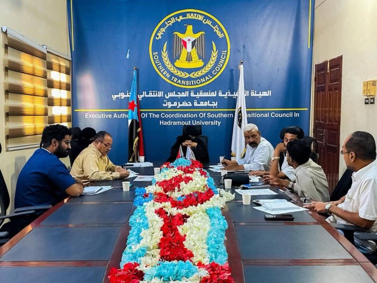 تنفيذية منسقية انتقالي جامعة حضرموت تقر خطط الملتقى الصيفي وتستعرض تقارير الأداء