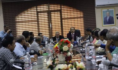 فريق التوجيه والرقابة الرئاسية يشارك في اجتماع المكتب التنفيذي في محافظة لحج