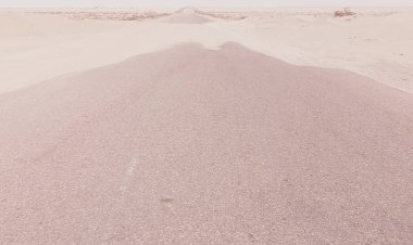 مدير عام أحور يشيد بجهود صيانة الطرق في إزالة الكثبان الرملية ومخلفات السيول من الخط الدولي