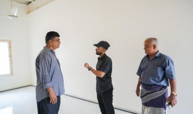 مدير عام صيرة يطلع على سير أعمال ترميم مبنى الأشغال العامة والطرق بالمديرية