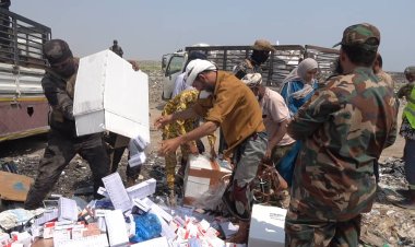 بإشراف نيابة الصناعة والتجارة... الحزام الأمني يتلف كميات كبيرة من العقاقير المخدرة والمبيدات والسجائر المهربة