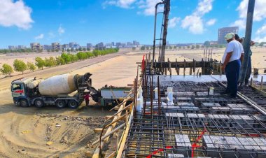 استمرار أعمال البنية التحتية في سماء مدينة الخليج العربي .. صبيات محطة البترول والديزل والغاز