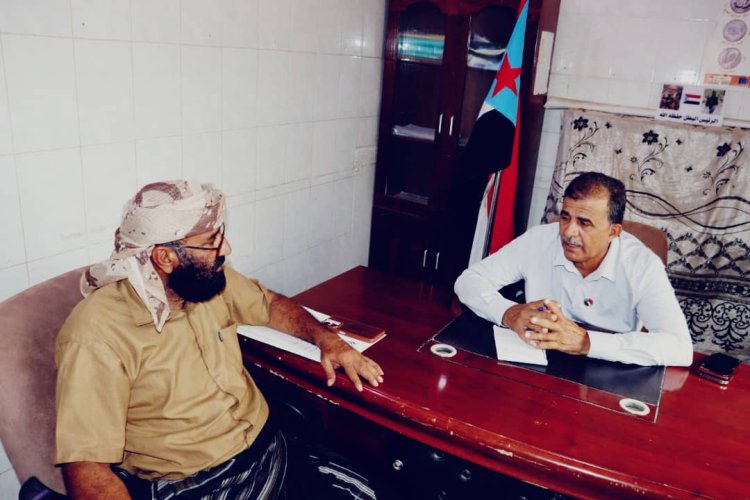 نائب رئيس انتقالي أبين يلتقي قائد كتيبة الصقور بجبهة الحد محور يافع