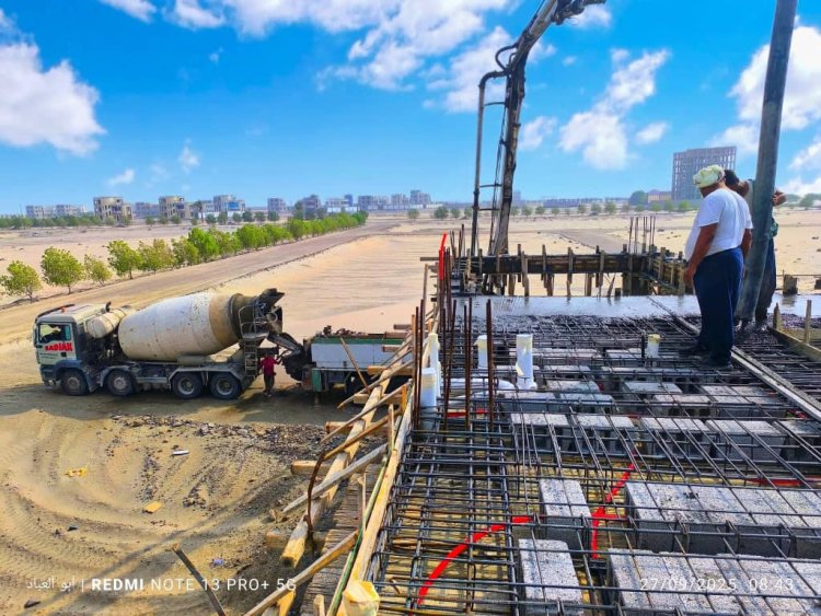 استمرار أعمال البنية التحتية في سماء مدينة الخليج العربي .. صبيات محطة البترول والديزل والغاز