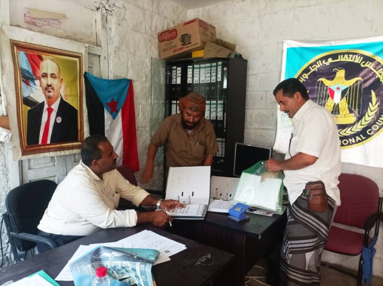 انتقالي لحج يطلع على الجانب التنظيمي في تنفيذية انتقالي يهر