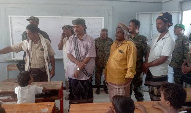 توزيع 600 حقيبة مدرسية في ثلاث مدارس بمديرية أحور بدعم من الهلال الأحمر الإماراتي