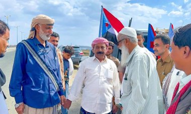 رئيس تنفيذية انتقالي شبوة يستقبل قافلة أبناء وادي حضرموت المتجهة إلى جبهات الضالع