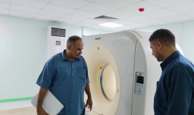 مدير الإدارة الاقتصادية والخدمية بانتقالي أبين يتفقد أعمال الصيانة للأشعة المقطعية بمستشفى الرازي