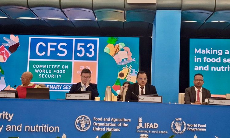 الوزير السقطري يشارك في أعمال الدورة الـ53 للجنة الأمن الغذائي العالمي ( CFS) في روما