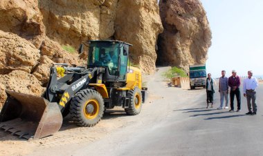 مدير عام بروم ميفع يتفقد أعمال صيانة وردميات حواف الخط الدولي موقع الرضم - الشقين