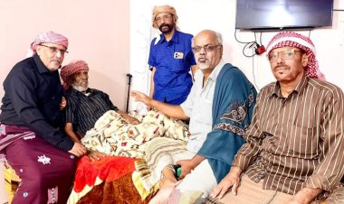 رئيس الجمعية الوطنية علي الكثيري يطمئن على صحة المقدم سالمين الجويد باسلوم