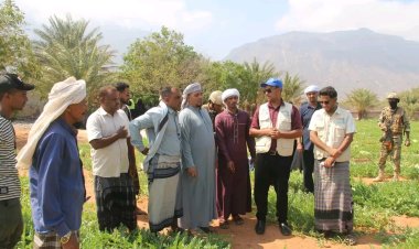 محافظ سقطرى يتفقد مشروع استصلاح مزرعة جمعية معنوفة الزراعية المموّل من مركز الملك سلمان وبرنامج الأغذية العالمي