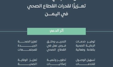 البرنامج السعودي يعزّز القطاع الصحي في اليمن عبر دعم 26 منشأة طبية في 9 محافظات.