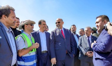 الرئيس القائد عيدروس الزُبيدي يطّلع على سير العمل في مشروع سد حسان بمحافظة أبين