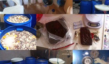 شرطة مديرية حريضة تضبط مروج بحوزته أكثر من كيلو من مادة الحشيش ومصنعاً للخمر