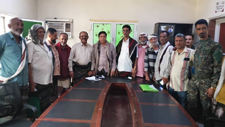 اجراء عملية الاستلام والتسليم بين الصبيحي والجبلي في مديرية الحوطة