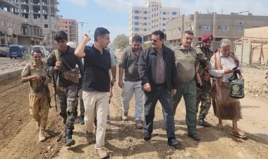 مدير عام المنصورة يتفقد مشروع "إعادة تأهيل شارع التقنية - تقاطع بئر أحمد"