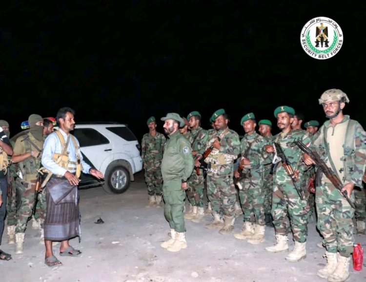 العميد الربيعي يتفقد سير تنفيذ خطة الانتشار والتعزيز الأمني ويشيد بدور قوات الحزام والعمالقة في تأمين عدن