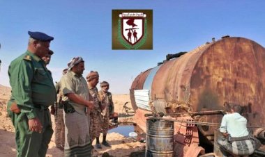 دفاع شبوة تضبط موقعًا غير قانوني لتكرير المازوت واستخراج الديزل في مديرية دهـر