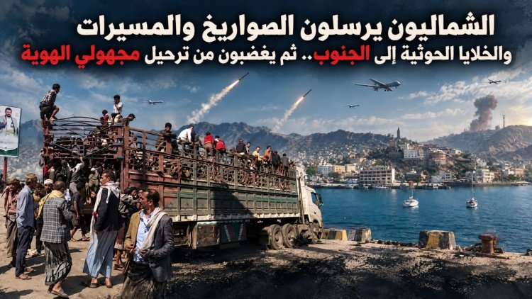الشماليون يرسلون الصواريخ والمسيرات والخلايا الحوثية إلى الجنوب.. ثم يغضبون من ترحيل مجهولي الهوية!